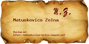 Matuskovics Zolna névjegykártya
